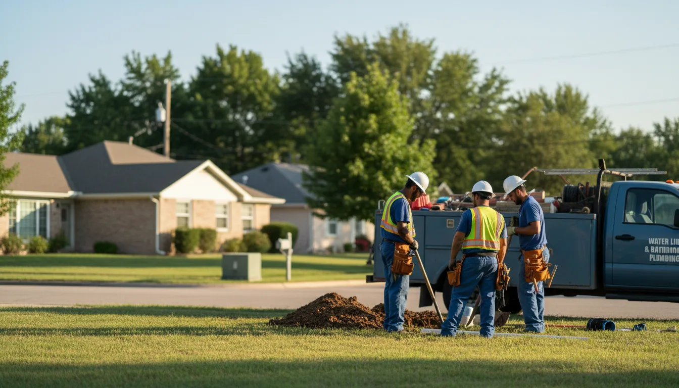 Residential water line and bathroom plumbing service in Nicoma Park, OK
